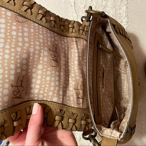 Vegan Leather Saddle Bag - Tan/Light Brown - Picture 5 of 5